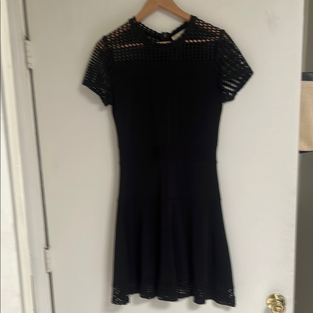 MICHAEL Michael Kors Black Eyelet Trim Dress M